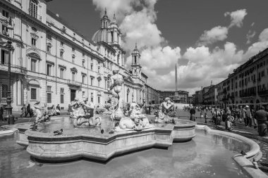 Roma, İtalya 'daki Piazza Navona (Navona Meydanı) binaları, 2008 dolaylarında
