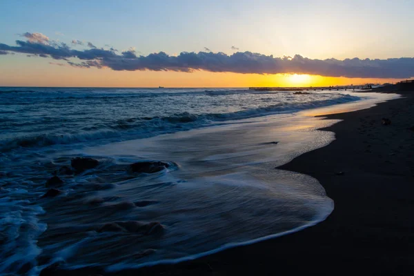 Romantic Beautiful Sunset Sky Shore Tyrrhenian Sea — Stock Photo, Image