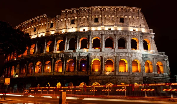 Ruinas Famosas Del Coliseo Por Noche Capital Italia Roma — Foto de Stock