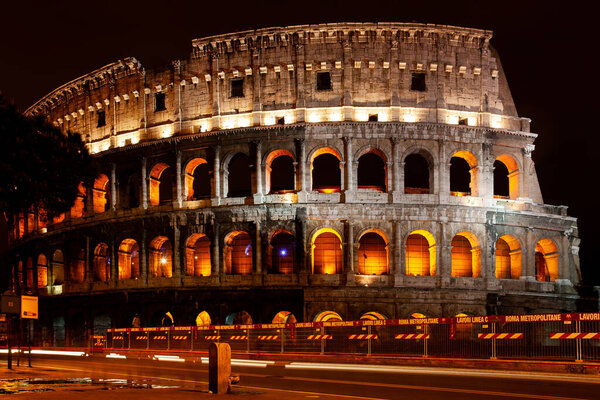 Colosseum at night time in the capital of Italy Rome