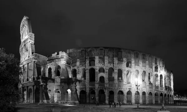Colosseum Night Time Capital Italy Rome Black White Edit — Stock Photo, Image