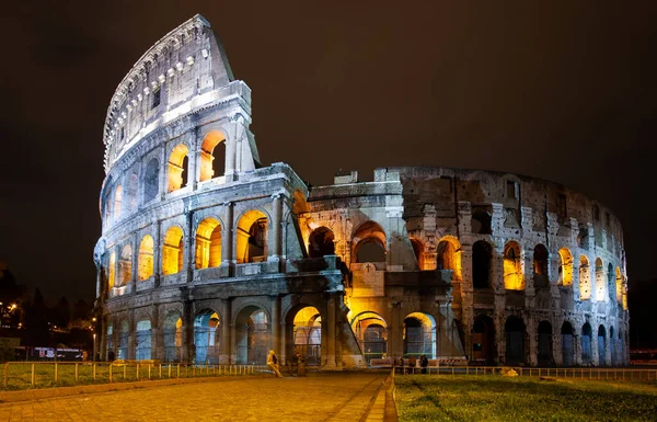 Colosseum Night Time Capital Italy Rome Stock Image