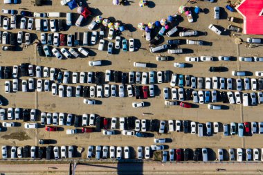 Moğolistan 'ın başkenti Ulaanbaatar' ın havadan görünüşü, yaklaşık Haziran 2019