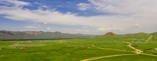 Pandangan Udara Dari Pedesaan Mongolia Tidak Jauh Dari Ulaanbaatar Ibukota — Stok Foto
