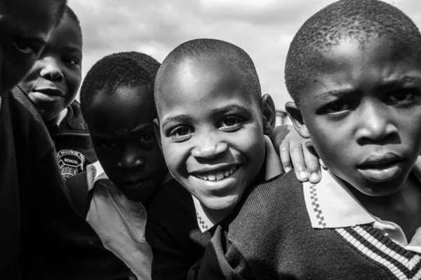 Enfants Swazis Non Identifiés Juillet 2008 École Missionnaire Nazaréenne Piggs — Photo