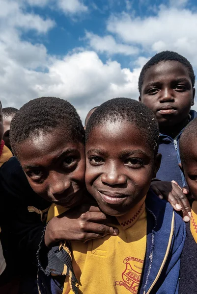 Enfants Swazis Non Identifiés Juillet 2008 École Missionnaire Nazaréenne Piggs — Photo