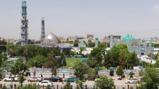 Pueblo Afgano Identificado Mezquita Azul Mazar Sharif Norte Afganistán 2018 — Vídeos de Stock