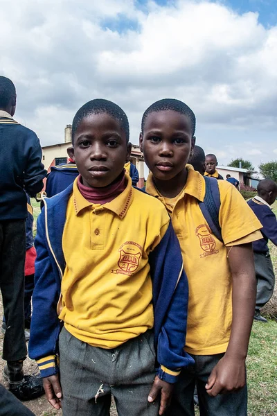 Enfants Swazis Non Identifiés Juillet 2008 École Missionnaire Nazaréenne Piggs — Photo