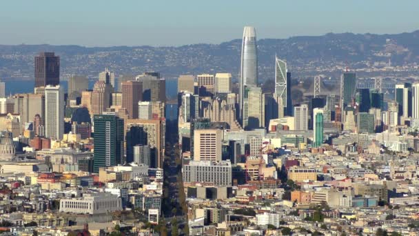 Market Street Pénzügyi Negyed San Francisco Mint Twin Peaks California — Stock videók