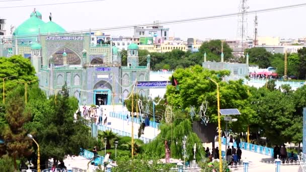 Pueblo Afgano Identificado Mezquita Azul Mazar Sharif Norte Afganistán 2018 — Vídeos de Stock