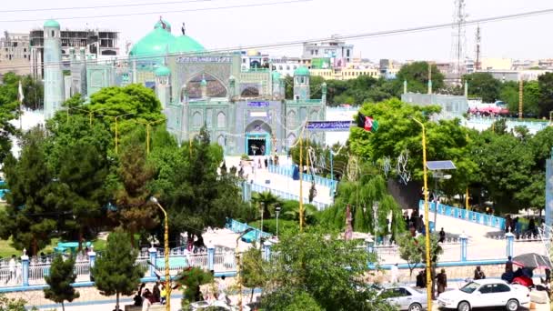 Pueblo Afgano Identificado Mezquita Azul Mazar Sharif Norte Afganistán 2018 — Vídeos de Stock