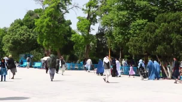 Unbekannte Afghanen Stadtzentrum Von Masar Sharif Nordafghanistan Jahr 2018 — Stockvideo
