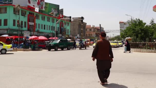 Street Traffic Mazar Sharif North Afghanistan 2019 — Stock Video