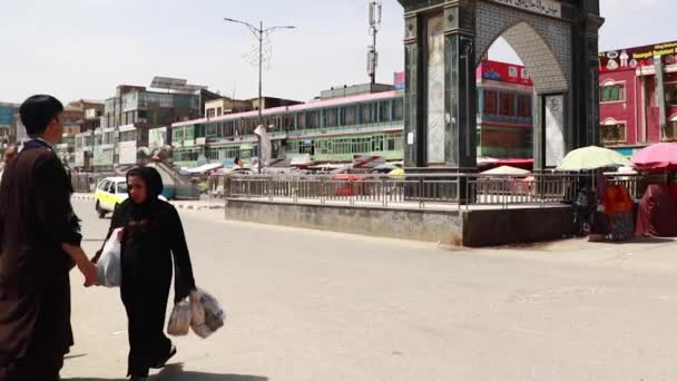 Street Traffic Mazar Sharif North Afghanistan 2019 — Stock Video