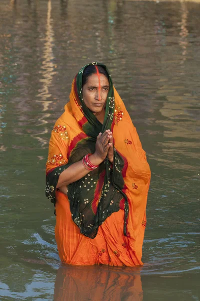 Raxaul India Nov Oidentifierade Indiska Kvinnor Firar Chhat Den November — Stockfoto
