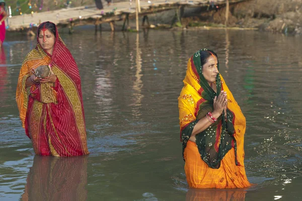 Raxaul India Nov Unidentified Indian Women Celebrating Chhas Nov 2013 — стоковое фото