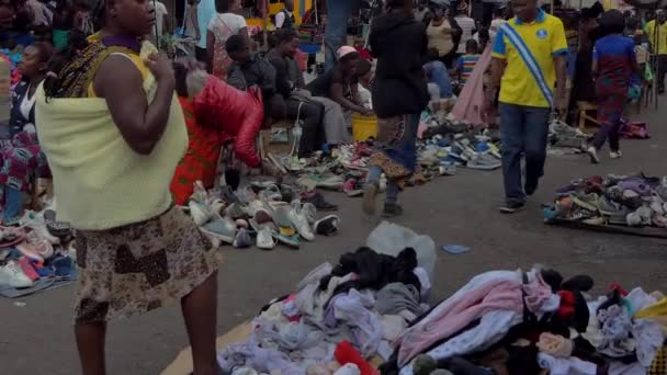 Personas Identificadas Mercado Lusaka Capital Zambia África Del Sur 2020 — Vídeo de stock