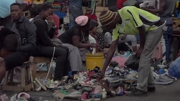 Personas Identificadas Mercado Lusaka Capital Zambia África Del Sur 2020 — Vídeo de stock