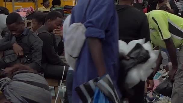 Orang Tak Dikenal Pasar Lusaka Ibukota Zambia Afrika Selatan 2020 — Stok Video