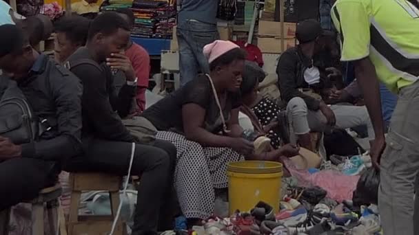 Άγνωστα Άτομα Μια Αγορά Στη Λουσάκα Την Πρωτεύουσα Της Ζάμπια — Αρχείο Βίντεο