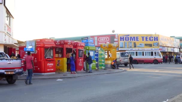 Güney Afrika Zambiya Nın Başkenti Lusaka Sokak Trafiği Kimliği Belirsiz — Stok video