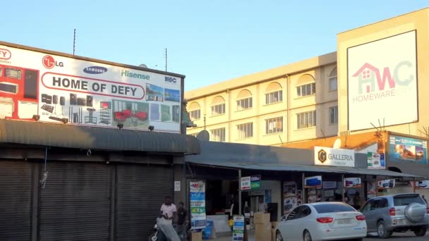 Pouliční Doprava Neidentifikovaní Lidé Lusace Hlavním Městě Zambii Jižní Afrika — Stock video