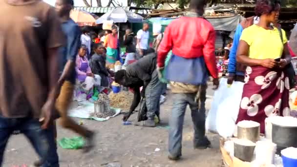 Unidentified People Market Lusaka Capital Zambia Southern Africa 2020 — Stock Video