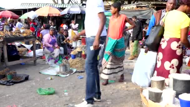 Niet Geïdentificeerde Mensen Een Markt Lusaka Hoofdstad Van Zambia Zuidelijk — Stockvideo