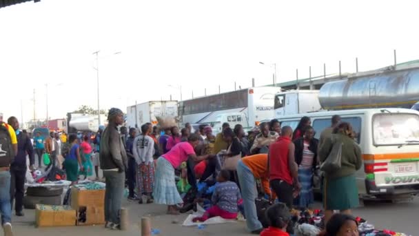 Güney Afrika Zambiya Nın Başkenti Lusaka Caddesi Ndeki Kimliği Belirsiz — Stok video