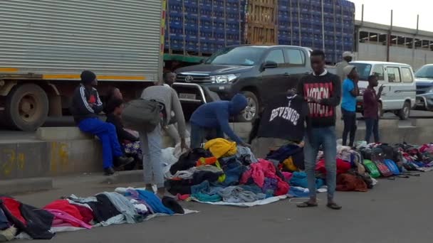 Güney Afrika Zambiya Nın Başkenti Lusaka Caddesi Ndeki Kimliği Belirsiz — Stok video