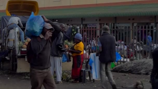 Personas Identificadas Calle Lusaka Capital Zambia África Del Sur 2020 — Vídeo de stock