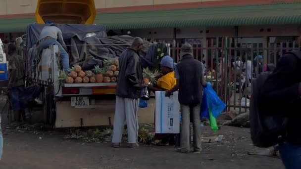 Niezidentyfikowani Ludzie Ulicy Lusaka Stolicy Zambii Rpa 2020 — Wideo stockowe