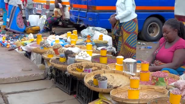 Vendeurs Rue Lusaka Capitale Zambie Afrique Australe 2020 — Video