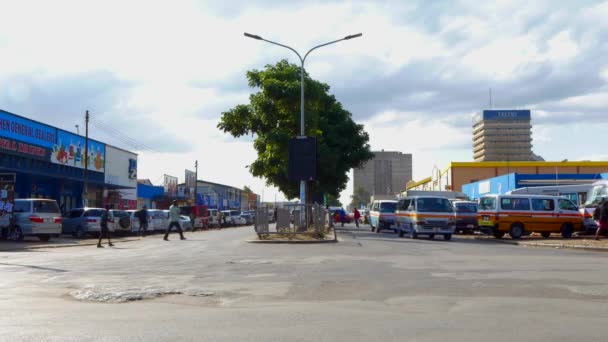 Straatverkeer Lusaka Hoofdstad Van Zambia Zuidelijk Afrika 2020 — Stockvideo