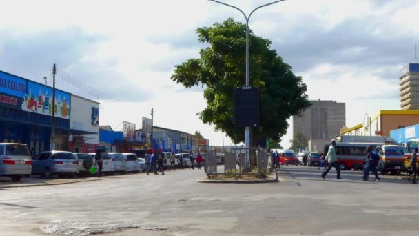 Straatverkeer Lusaka Hoofdstad Van Zambia Zuidelijk Afrika 2020 — Stockvideo