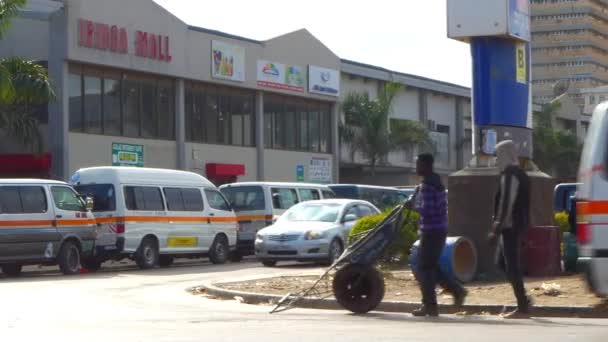 Tráfico Callejero Lusaka Capital Zambia África Del Sur 2020 — Vídeo de stock