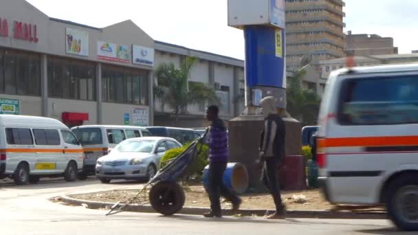 Tráfico Callejero Lusaka Capital Zambia África Del Sur 2020 — Vídeo de stock
