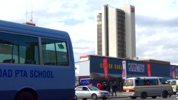 Güney Afrika Zambiya Nın Başkenti Lusaka Sokak Trafiği 2020 — Stok video