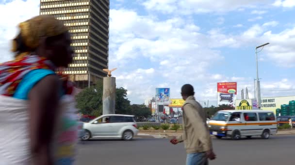 Straatverkeer Lusaka Hoofdstad Van Zambia Zuidelijk Afrika 2020 — Stockvideo