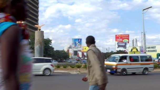 Lalu Lintas Jalan Lusaka Ibukota Zambia Afrika Selatan 2020 — Stok Video