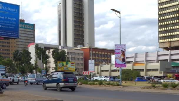 Gatutrafiken Lusaka Huvudstad Zambia Södra Afrika 2020 — Stockvideo