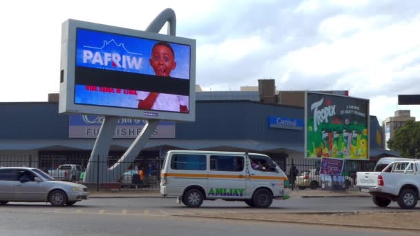 Ruch Uliczny Lusace Stolicy Zambii Rpa 2020 — Wideo stockowe