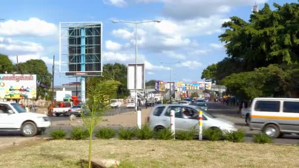 Straatverkeer Lusaka Hoofdstad Van Zambia Zuidelijk Afrika 2020 — Stockvideo