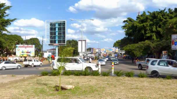 Straatverkeer Lusaka Hoofdstad Van Zambia Zuidelijk Afrika 2020 — Stockvideo