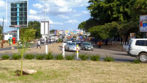 Güney Afrika Zambiya Nın Başkenti Lusaka Sokak Trafiği 2020 — Stok video