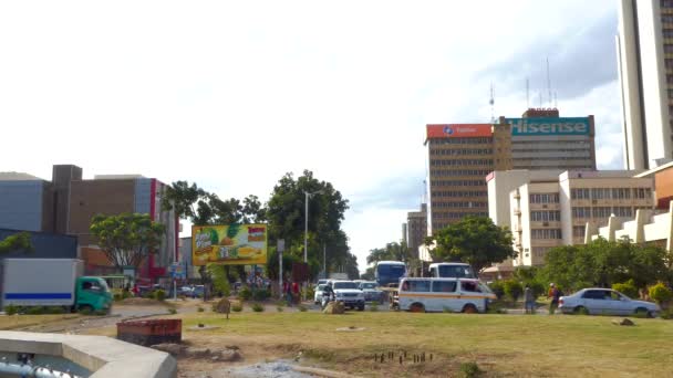 Street Traffic Lusaka Capital Zambia Southern Africa 2020 — Stock Video