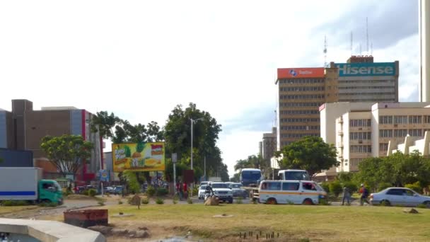 Güney Afrika Zambiya Nın Başkenti Lusaka Sokak Trafiği 2020 — Stok video