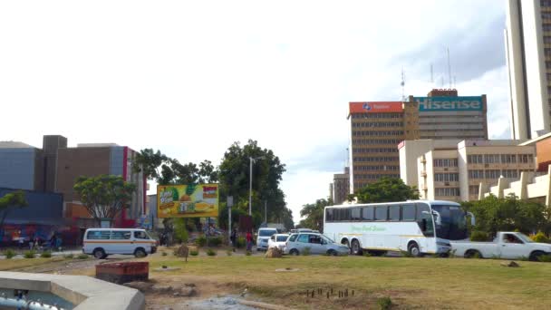 Tráfego Rua Lusaka Capital Zâmbia África Austral 2020 — Vídeo de Stock