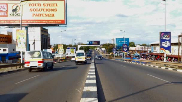 Güney Afrika Zambiya Nın Başkenti Lusaka Sokak Trafiği 2020 — Stok video