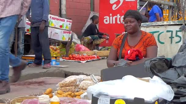 Pouliční Prodejci Lusace Hlavním Městě Zambii Jižní Afrika 2020 — Stock video